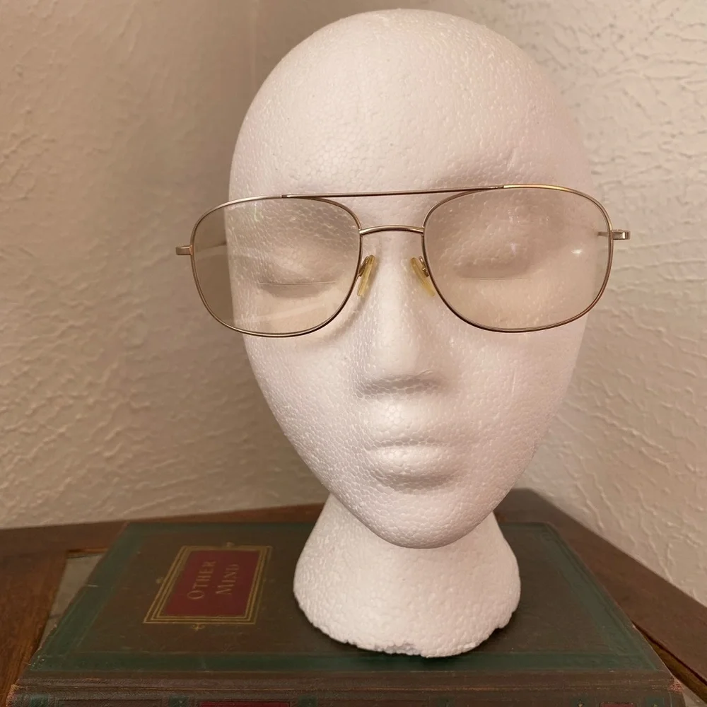 Vintage 70s 80s Gold Framed Glasses Eyewear